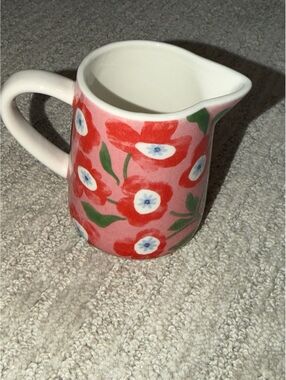 Set of 6 Floral ceramic creamer pitcher